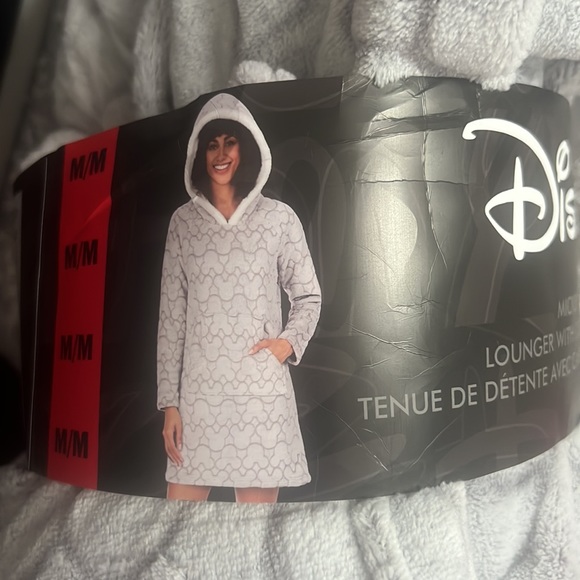 Disney robe lounger cozy hooded hoodie sweater fleece Sherpa Mickey ears cute - Picture 3 of 7